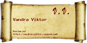 Vandra Viktor névjegykártya